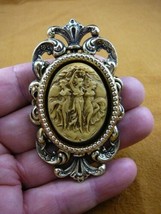 (CM36-12) Three Muses Graces Faith Hope Charity Ivory Cameo Pendant Jewelry - £29.42 GBP