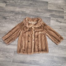 Vtg Roberts Gaffney In San Francisco Vintage Mink Fur Coat 50&#39;s 3/4 Sleeve Large - £197.79 GBP