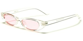 NEW CLEAR FRAME OVAL STYLE SUNGLASSES PINK LENS QUALITY BUNNY FASHION P6454 - £6.02 GBP