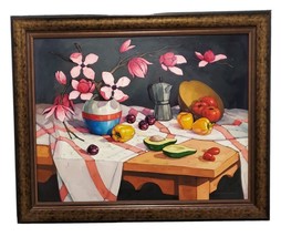 Signed Samuel Machuca Tropical Fruits Still Life Art Painting Dominican Republic - £4,651.83 GBP