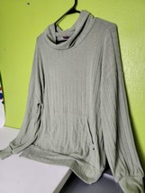 Cowl Neck Front Pocket Sweater Andree By Unit Green Pullover Womens 2xl - £19.55 GBP