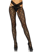 Daisy chain floral lace crotchless wrap around tights. - £26.31 GBP