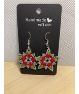 Handmade, Hand Threaded, Star/Poinsettia Earrings- Gift Item - Free Shipping - $21.25