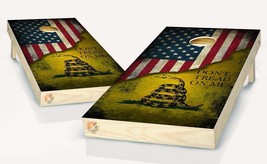 Dont Tread On Me American Flag Cornhole Board Vinyl Wrap Laminated Stick... - £42.45 GBP