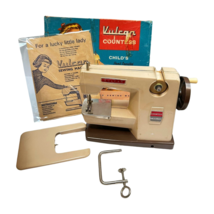 Vulcan Countess Childs Toy Sewing Machine Manual Beige Metal Great Britain 1950s - £97.54 GBP