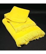 Vintage Cannon Royal Family 3 pc Towel Set Yellow 100%Cotton Made in the... - $39.59