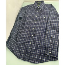 Orvis Men Shirt Button Up Long Sleeve Blue Plaid Large L - £10.02 GBP