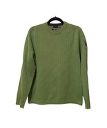 Abercrombie &amp; Fitch Sweater Men Large Muscle Fit Green Ribbed Knit Stret... - $369.07 MXN