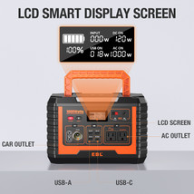 Portable Power Station 1000, 110V/1000W Solar Generator(Peak 2000W) - £581.92 GBP