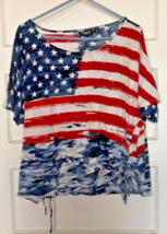 Onque American Flag Top - Red, White, and Blue Size 3X - $18.10
