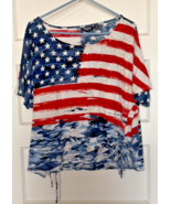 Onque American Flag Top - Red, White, and Blue Size 3X - $334.06 MXN