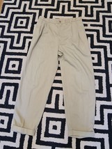 Cotton Traders  Chinos Trousers Pleated 34 Waist 29 Leg Khaki - $17.03