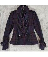 bcbg Maxazria Jacket Womens XSmall Plaid Flutter Peplum Casual Winter Wo... - £94.66 GBP