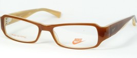 Nike 7003 250 Light Brown Eyeglasses Glasses Plastic Frame 51-16-135mm - £65.89 GBP