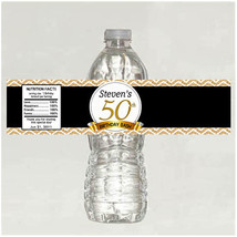  Personalized 50th Birthday Water Bottle Labels - Digital File - £3.14 GBP