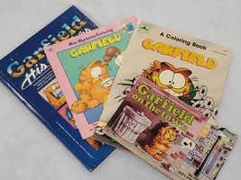 VINTAGE 1980s Lot (4) Garfield Books 9 Lives On the Town Coloring Mysteries - £15.50 GBP