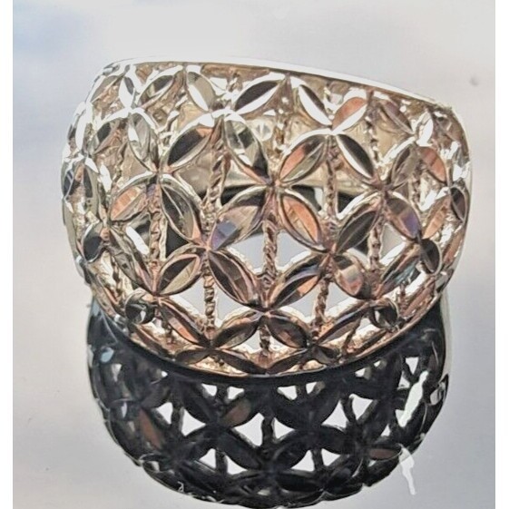 Jcm 925 Sterling Silver Diamond Cut Filigree Ring Size 7 At Item image 6