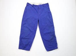 Vintage 40s 50s Mens 34 Distressed Button Fly Baseball Uniform Pants Blue USA - $69.25