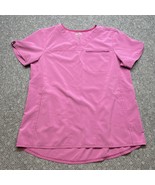 Scrubstar Solid Pink Scrub Top Size M Short Sleeve KG JD - €12,93 EUR