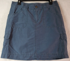 Merona Cargo Skirt Womens Size 10 Navy Blue Linen Pockets Casual Dark Wash - £10.60 GBP