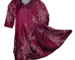 Vintage Maroon Floral 100% Silk Dress Salwar India Style Gorgeous!! - £26.04 GBP