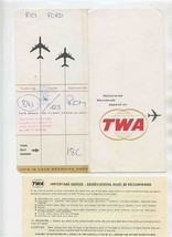 TWA Ticket Jacket &amp; Forms 1964 Athens Greece to Rome Italy  - $15.84
