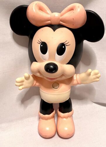 Vintage Disney Baby Minnie Mouse 11 In Soft Plastic Squeezable Some Signs Of Age - $18.00