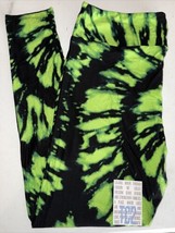 NWT LuLaRoe TC2 (18+) “Witch Please” Black Neon Green Tie Dye Halloween Leggings - £31.30 GBP