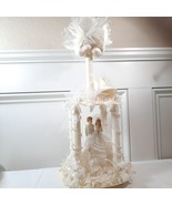 Vintage COAST NOVELTY Wedding Cake Topper 2 tier bride groom dove plasti... - £46.10 GBP
