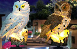 Solar Owl Garden Light Outdoor LED Lawn Lamp For Garden Decoration Waterproof Ch - £26.19 GBP