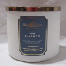 White Barn Bath &amp; Body Works 3-wick Candle BLUE BUNGALOW w/ essential oils - £32.24 GBP