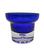 Glass Votive Candle Holder Cobalt Blue to Clear Bubble Home Decor - $12.85
