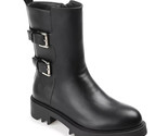 Journee Collection Womens Yasmine Moto Boots Black faux Leather sz 9.5 N... - $34.61