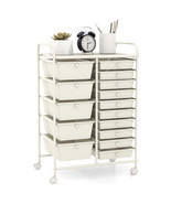 15-Drawer Utility Rolling Organizer Cart Multi-Use Storage-White - Color... - $2,556.12 MXN