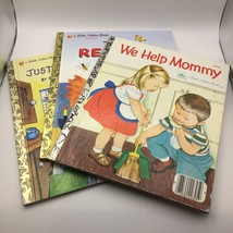 Vintage Little Golden Book Lot 3 We Help Mommy Little Red Hen Just Say Please - £19.76 GBP