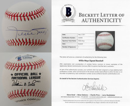 Willie Mays San Francisco Giants autographed NL baseball Beckett COA Letter - £594.95 GBP