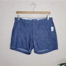 NWT Old Navy | Chambray Blue Everyday Linen Blend Shorts 5&quot; Inseam, size 2 - £13.67 GBP