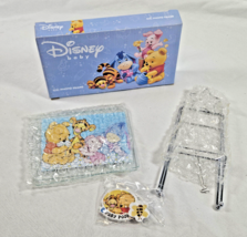 Disney Baby Photo Frame Pooh Tigger Piglet Eeyore Glass Panes Metal Stan... - $14.99