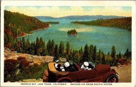 Postcard CA Lake Tahoe California Emerald Bay Car Union Pacific RR (D5) - £6.02 GBP