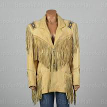 New Women&#39;s Western Wear Beaded Suede Leather Jacket Cowgirl Fringed Jacket-764 - £264.59 GBP