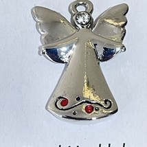 GANZ Vintage Pendant Blessings At Christmas Angel Clear Stone Etched Heart Dots - £6.22 GBP