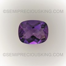 Natural Amethyst African Cushion Checkerboard Cut 10X8mm Grape Purple Color VVS  - £40.22 GBP