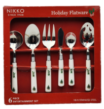 Nikko Holiday Flatware 6 Piece Entertainment Set 205-06 New In Original ... - $377.65 MXN