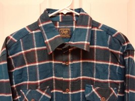 Jachs Long Sleeve Button Down Heritage Flannel Shirt Blue Plaid Men&#39;s XL... - $9.49