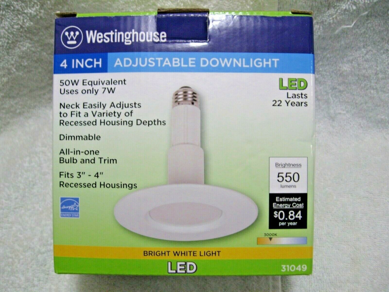 WESTINGHOUSE 4 Inch 50 Watt Equivalent Uses 7 Watt Adjustable Dimmable Downlight - $19.95