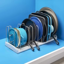 Expandable Cookware Rack Adjustable Pan Organizer for Kitchen Cabinet Storage, W - £47.16 GBP