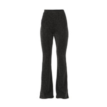 No Boundaries Junior&#39;s Lurex Flare Pants, Black/Silver Metallic Size XXS... - $15.83