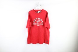 Vintage 90s CCM Mens XL Faded Spell Out Detroit Red Wings Hockey T-Shirt Cotton - £27.65 GBP