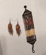 Vintage Browns and Tan Beaded Earrings & Bracelet Set - $29.99
