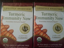 TWO PACK LIFESTYLE AWARENESS, TURMERIC IMMUNITY NOW, CAFFEINE FREE - $25.25